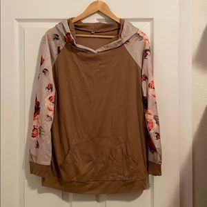 Rose sleeve hoodie